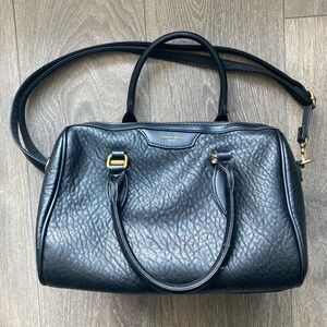 Luxurious Black Leather Satchel